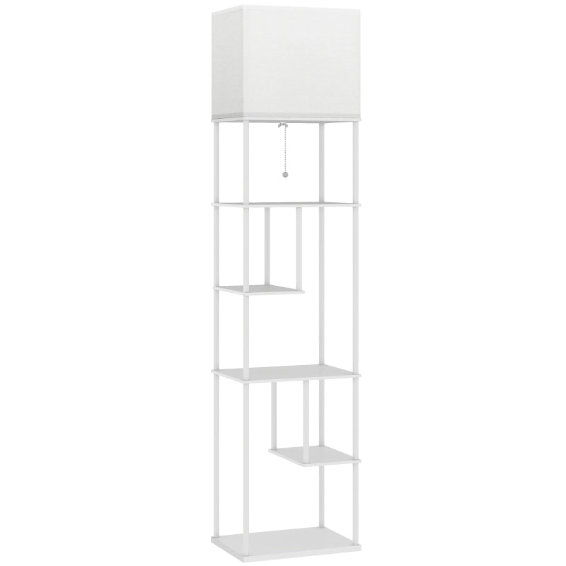LAMPADA DA PAVIMENTO Con ripiani 40 x 29 x 171 cm Legno Bianco