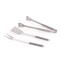 SET UTENSILI PER BARBECUE 3PZ ACCIAIO INOX PALETTA FORCHETTA PINZA + VALIGETTA VERDELOOK 765/15