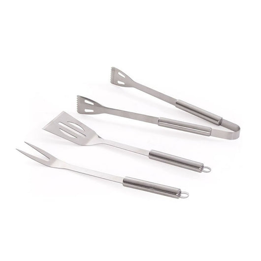 SET UTENSILI PER BARBECUE 3PZ ACCIAIO INOX PALETTA FORCHETTA PINZA + VALIGETTA VERDELOOK 765/15