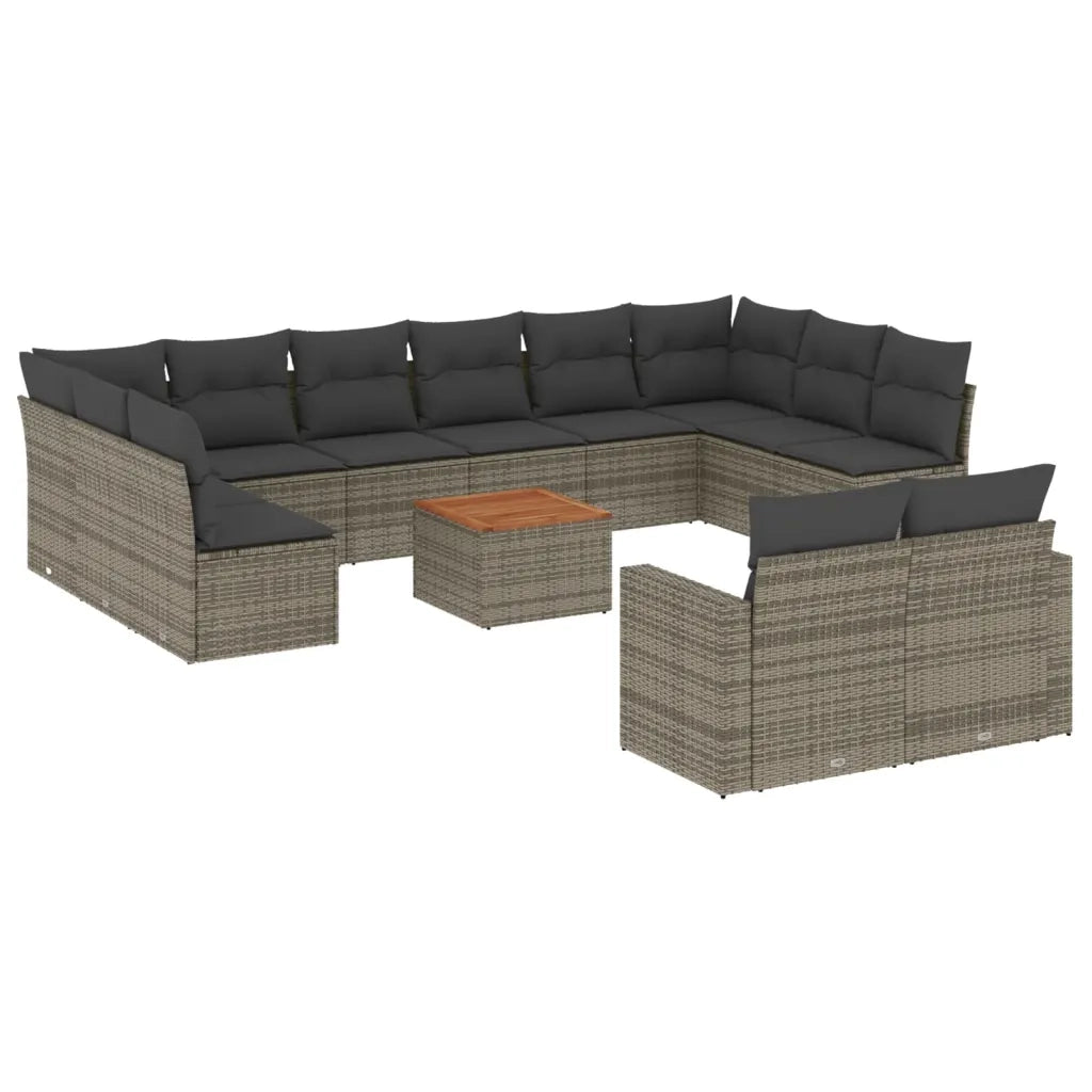 Set Divani da Giardino 13 pz con Cuscini Grigio in Polyrattancod mxl 88029