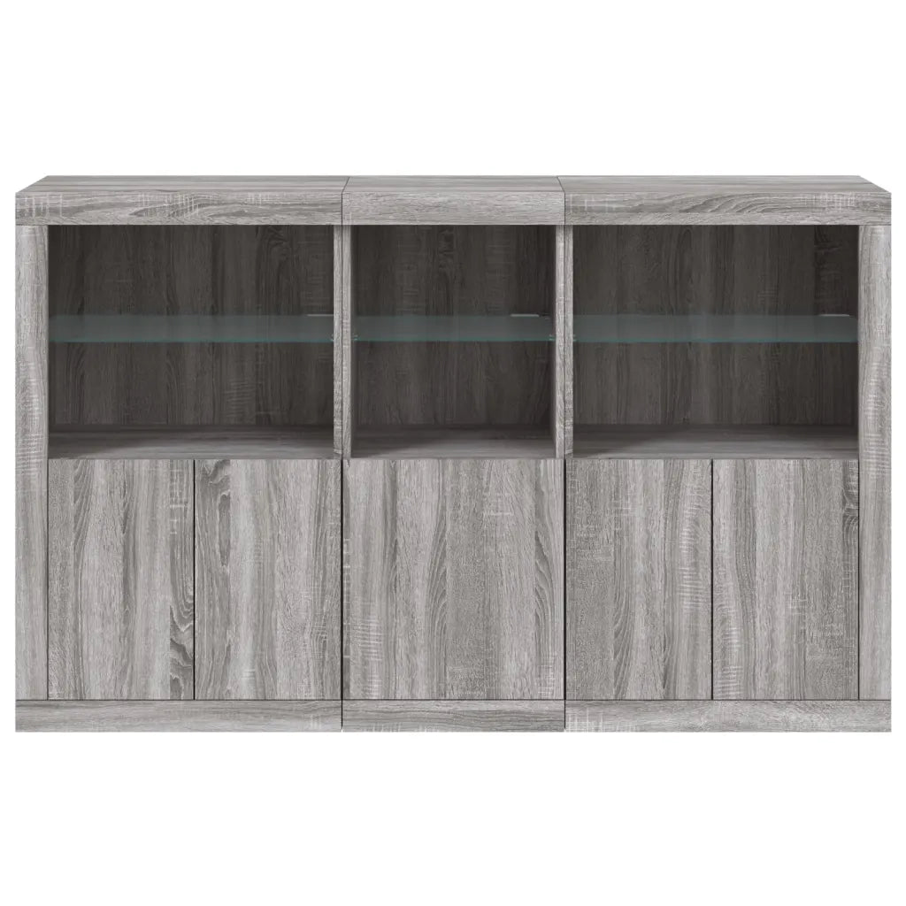 Credenza con Luci LED Grigio Sonoma 162x37x100 cm 3209147