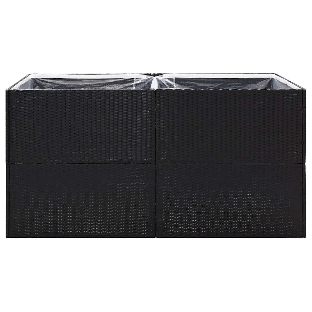 Fioriera da Giardino Nero 157x80x80 cm in Polyrattan