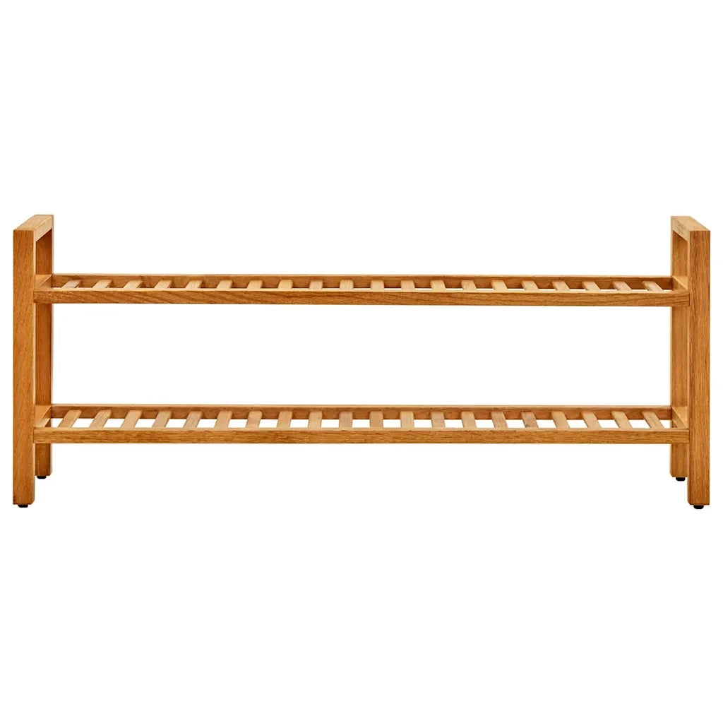 Scarpiera con 2 Ripiani-Scaffale per scarpe 100x27x40 cm in Massello di Rovere