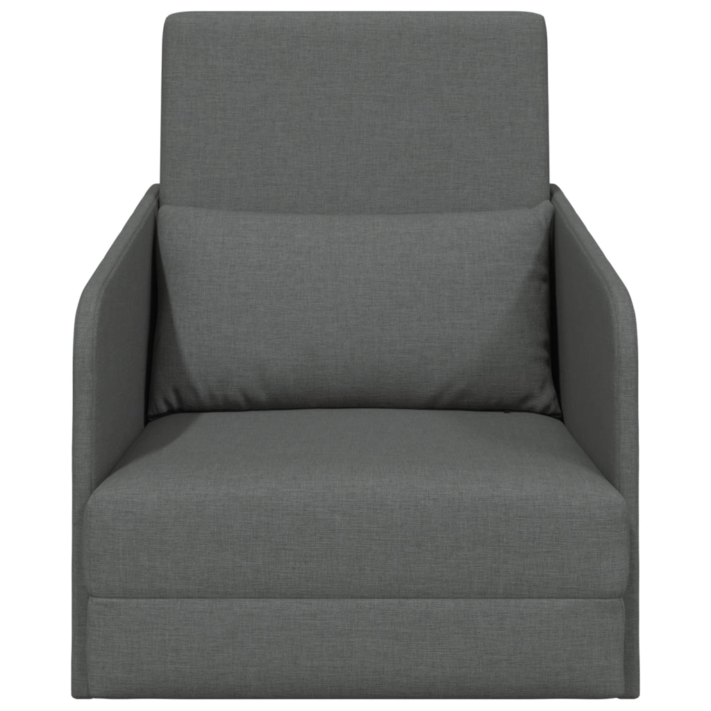 Divano Letto Pieghevole 2-in-1 Grigio Scuro 65x80x83 cm Tessuto
