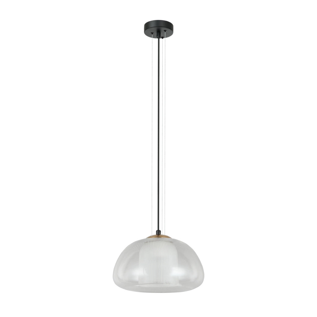 Lampada a sospensione Italux FEDER nera doppio vetro E27