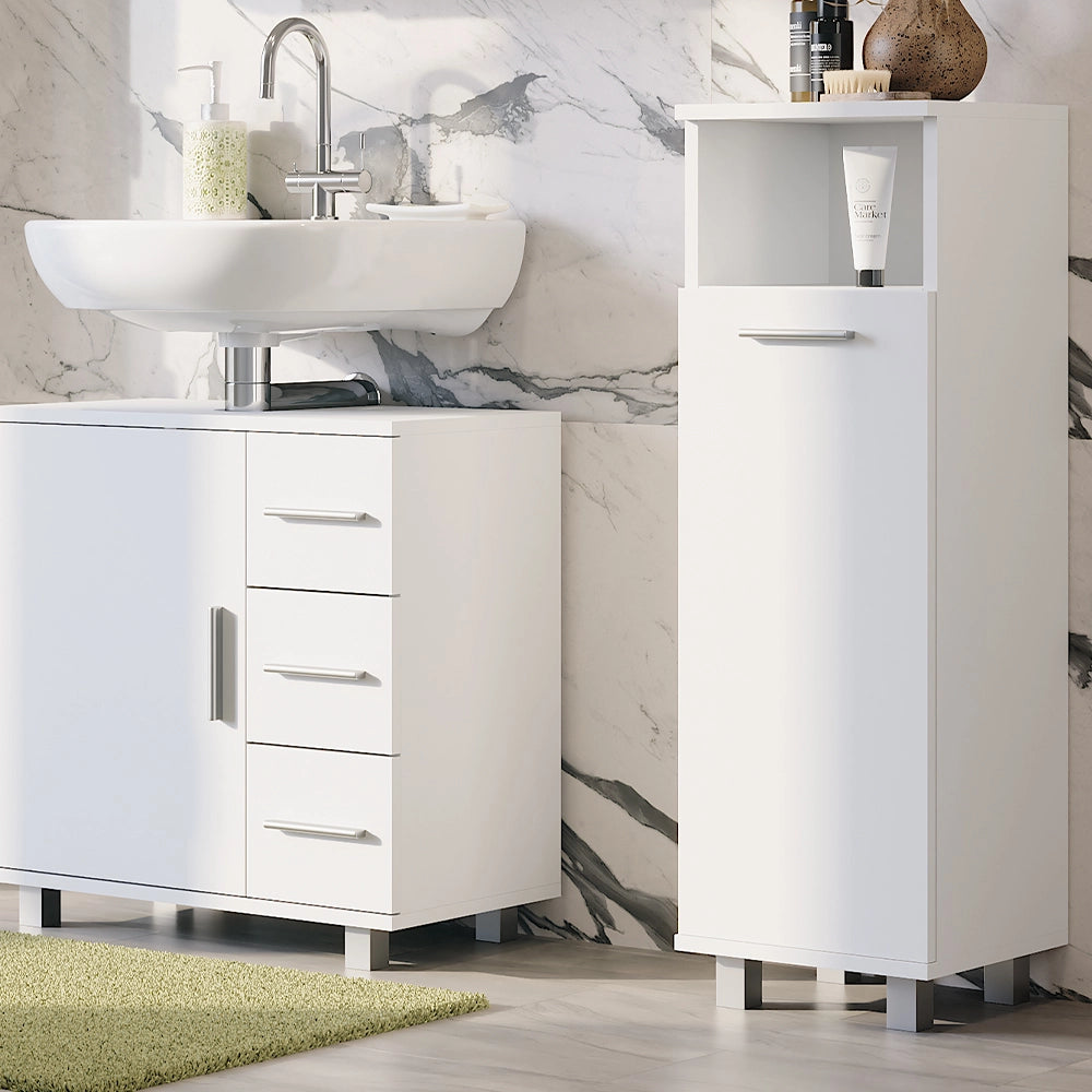 Vicco Mobiletto midi Bianco 30.2 x 95 cm con porta