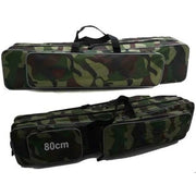 Trade Shop - Borsa Fodero Custodia Porta Canne Da Pesca 80cm Con 2 Scomparti Zip Pieghevole -