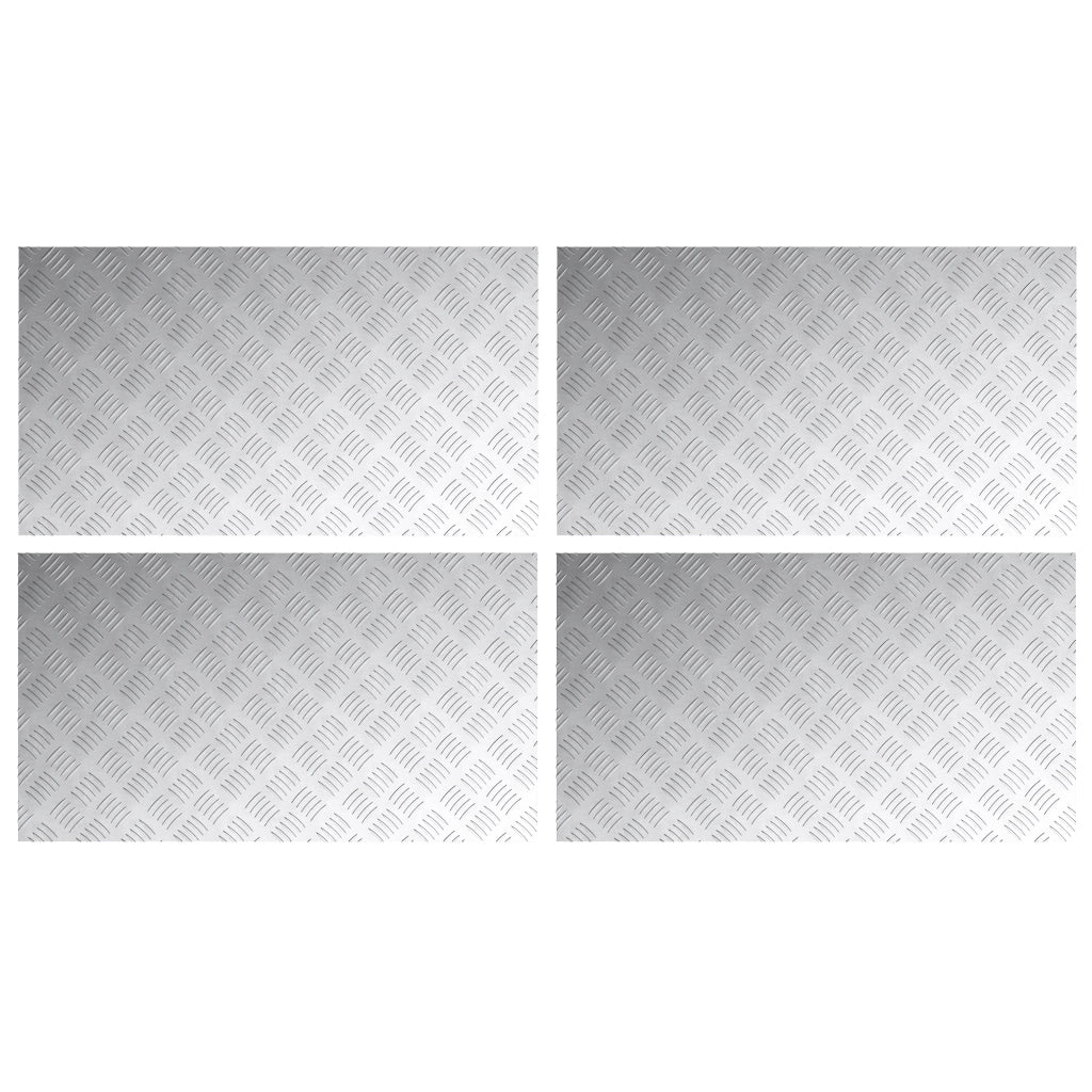 Pannelli in Alluminio a Scacchi 4 pezzi Antiscivolo 90x50 cm
