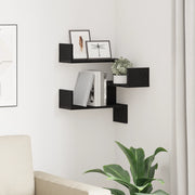 Mensola Angolare  Nera Rovere 40x40x49,5 cm in Legno Ingegnerizzato