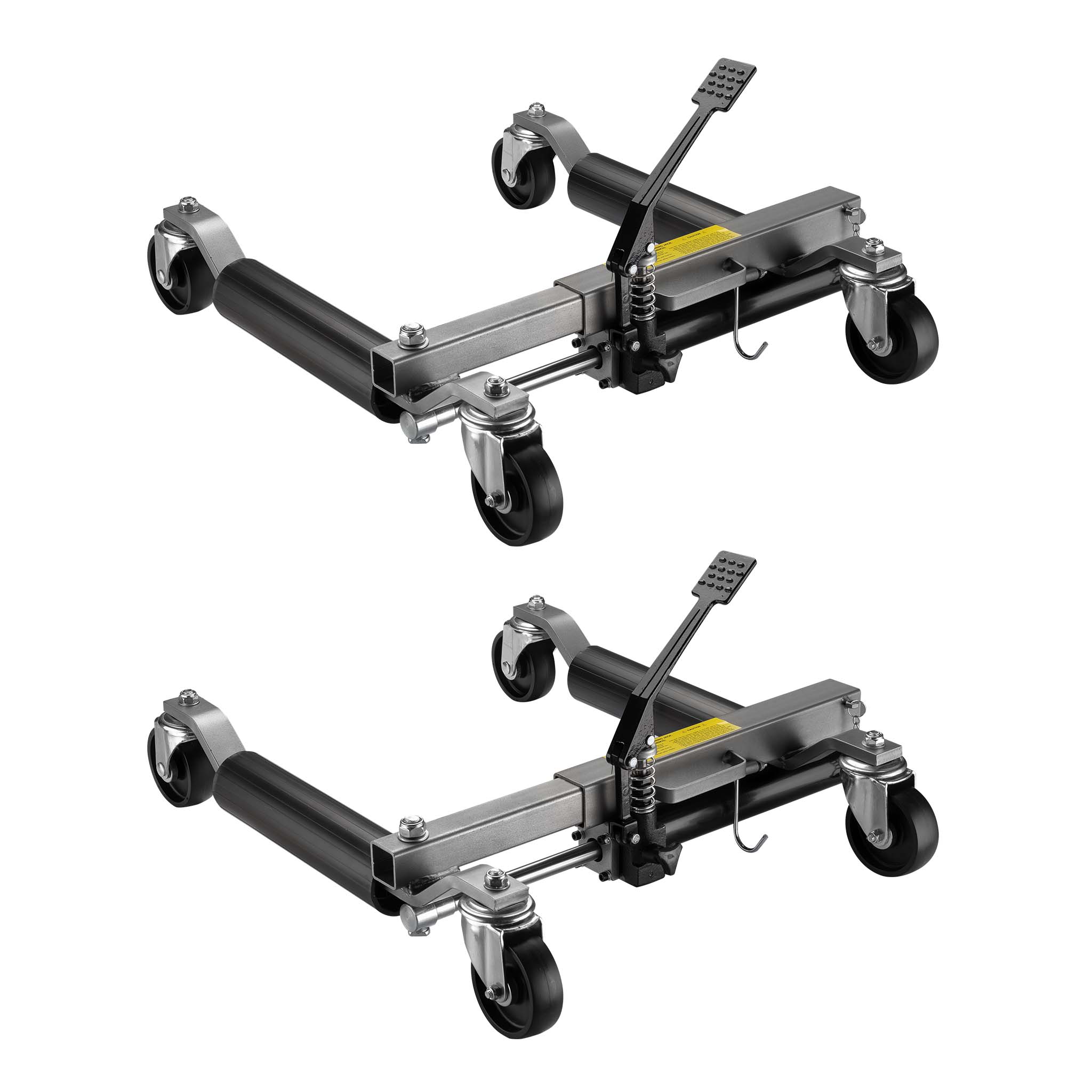 Carrelli sposta auto con cric idraulico 2x Portata 680kg l’uno Per pneumatici larghi max 30cm