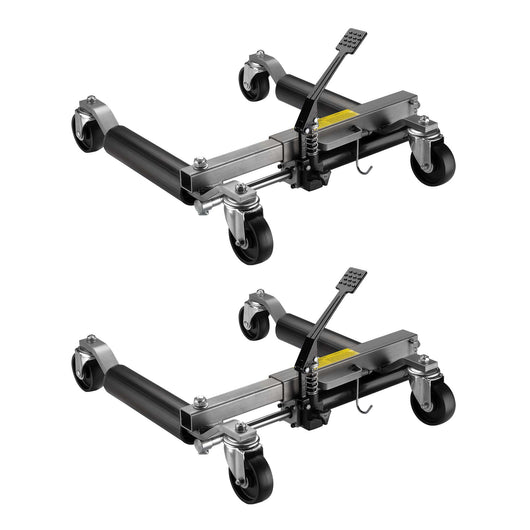 Carrelli sposta auto con cric idraulico 2x Portata 680kg l’uno Per pneumatici larghi max 30cm