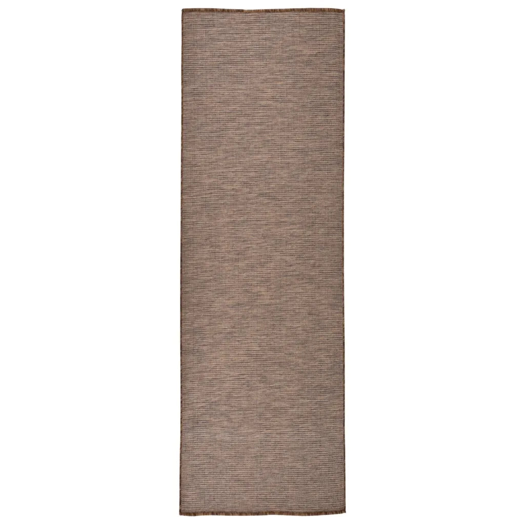 Tappeto da Esterni a Tessitura Piatta 80x250 cm Marrone cod mxl 65432