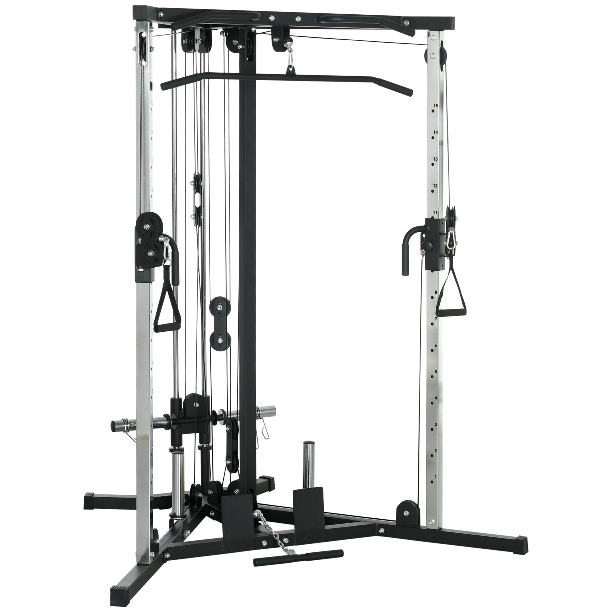 Stazione Fitness per Allenamento Totale 170x139x200 cm Power Tower in Acciaio Nero