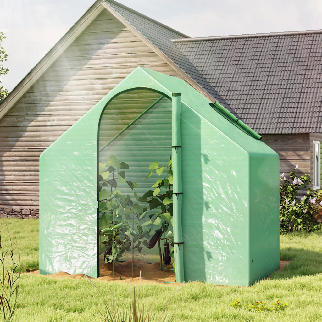 Serra da Giardino con Finestra e Porta a Zip ¨C Minimal ¨C Verde 180x100x168 cm