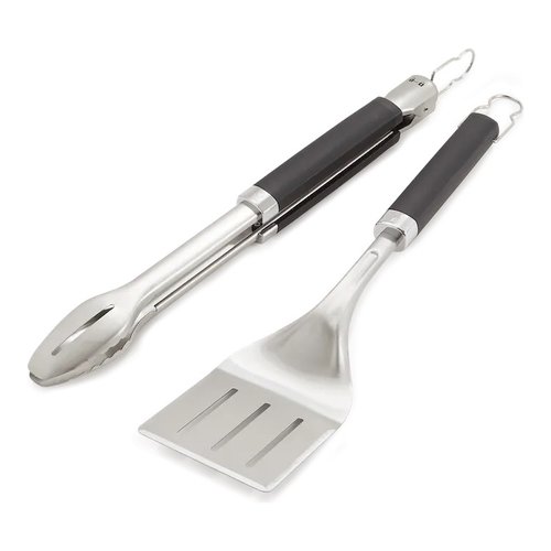 Set attrezzi barbecue weber 6777 precision 2 pezzi inox e nero
