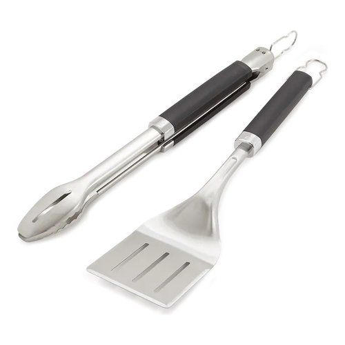 Set attrezzi barbecue weber 6777 precision 2 pezzi inox e nero