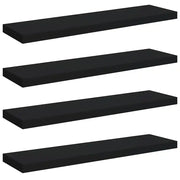 4 pz Scaffali a Parete | Ripiano a parete | Mensole a Parete Neri 90x23,5x3,8 cm in MDF