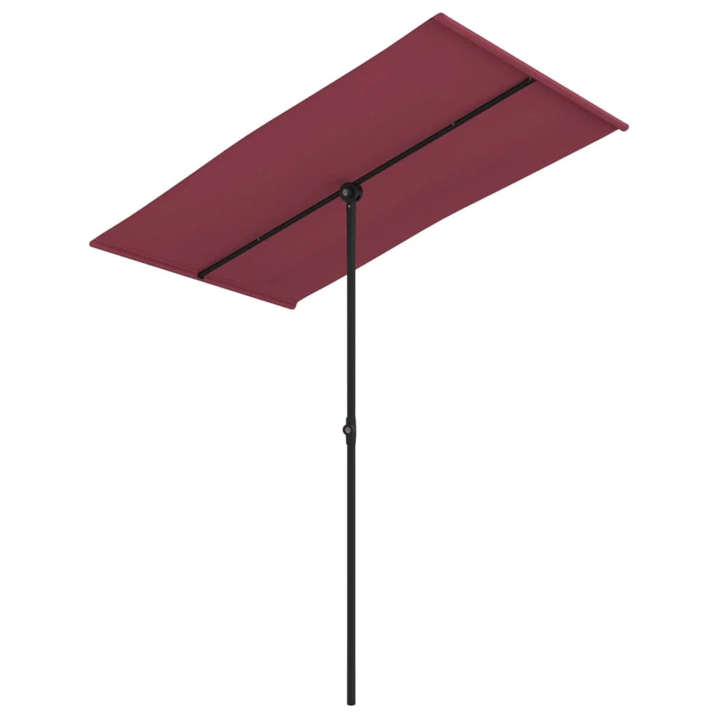 Ombrellone da esterno con palo in alluminio 180 x 130 cm bordeaux 02_0008213