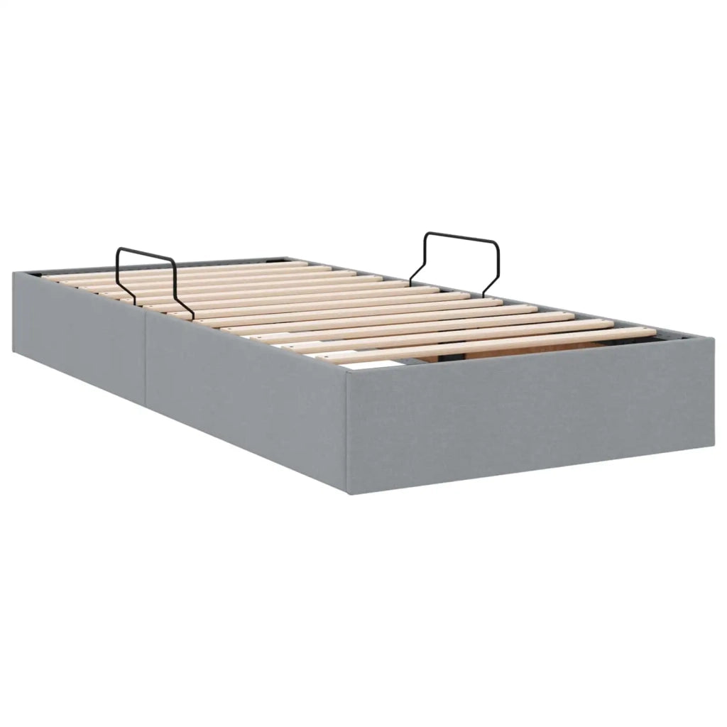 Letto ottomano Grigio chiaro 100 x 200 cm Tessuto 3442802