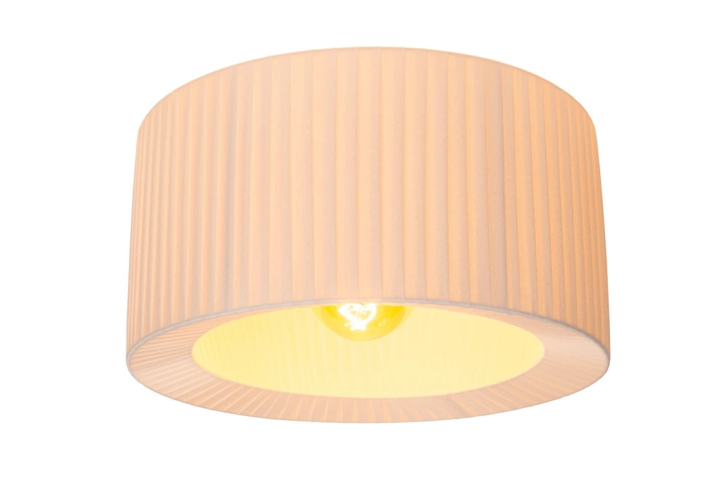 Plafoniera bianca rotonda 40cm tessuto E27 Lucide Fold