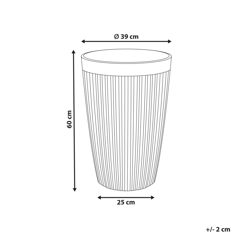 Vaso da fiori alto in poliresina beige opaco ⌀ 39 cm uso interno ed esterno