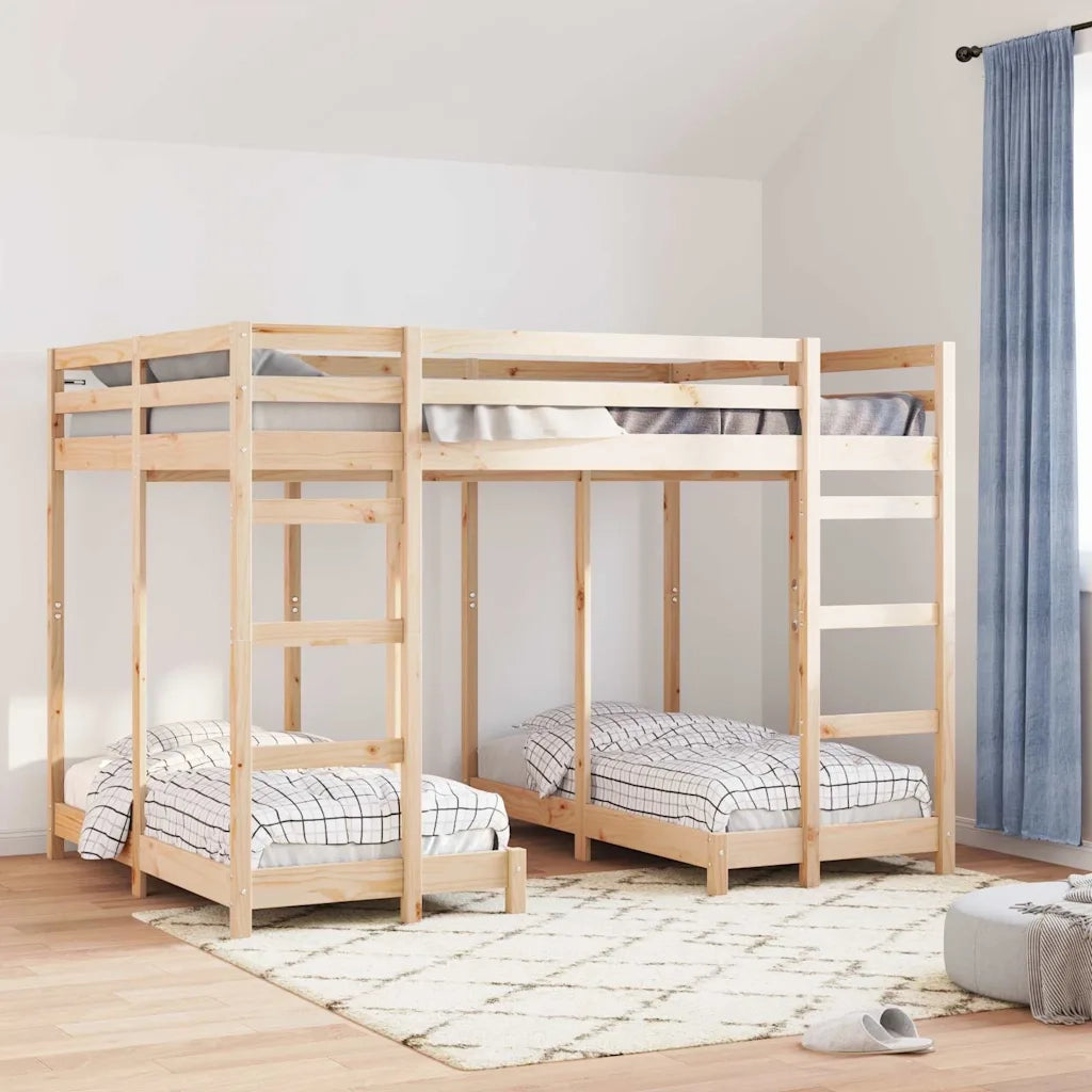 Struttura letto a castello triplo Marrone 140 x 200 cm