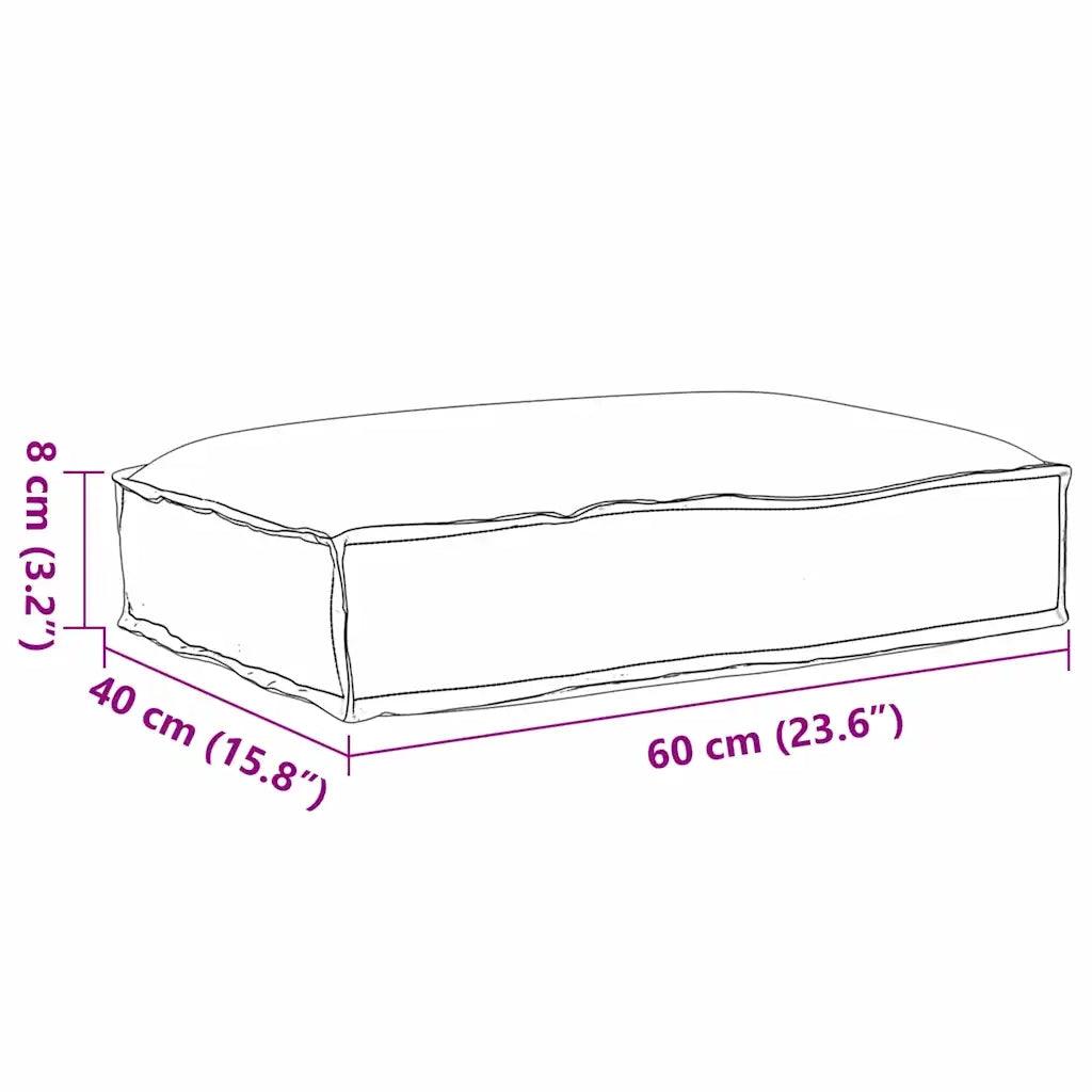 Cuscino Grigio 60 x 40 x 8 cm Tessuto Oxford 42001609