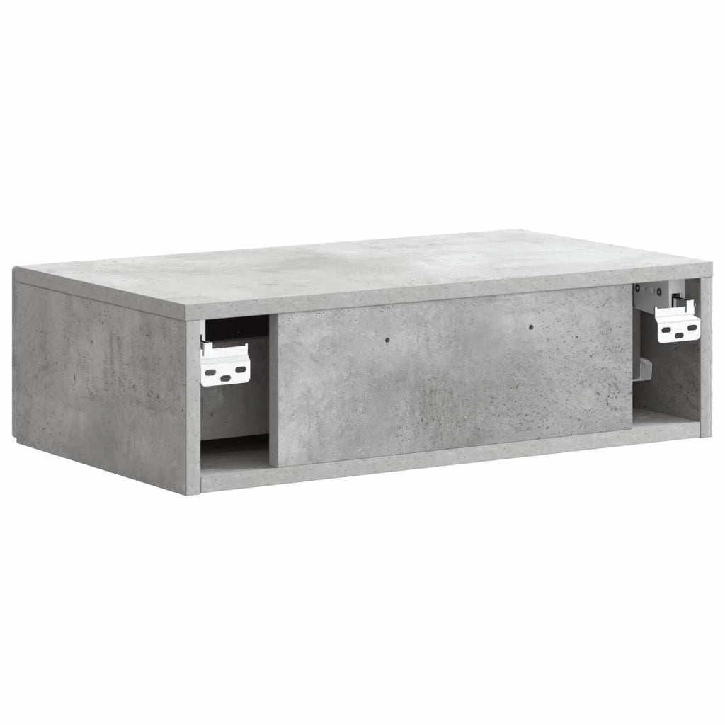 Tavolino da Parete Laterale Grigio Cemento 59 x 34,5 x 17 cm 898658