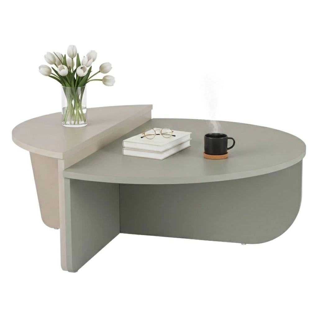 Mansue, Tavolino da Salotto Peso Massimo Supportato 15 kg, 90x60x35h cm Verde
