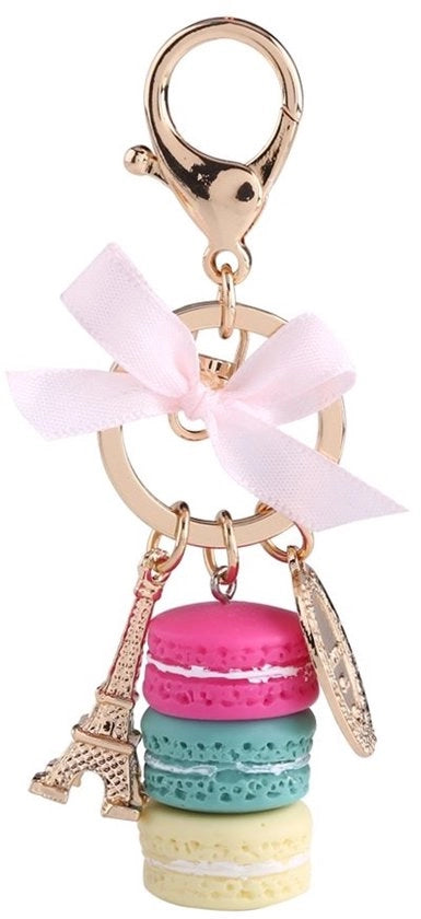 Sostegno per Chiavi con Design Macaron - Eiffel Torre - Sostenibile - Ecologico - 12 cm - Ideale per Borsa/Telefono - Supporto per Chiavi