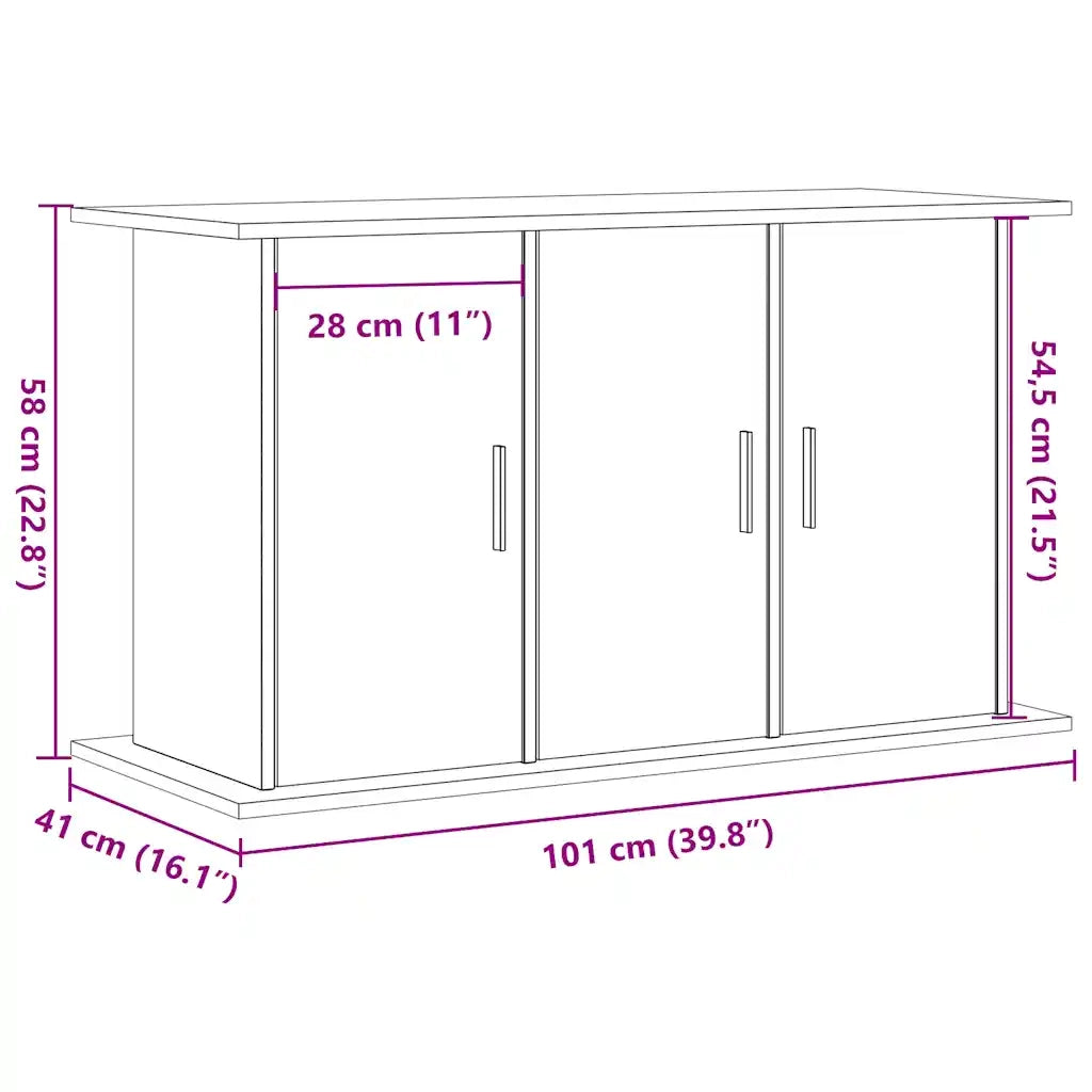 Supporto Acquario 101x41x58cm in Legno Multistrato Legno Antico CFW7541053