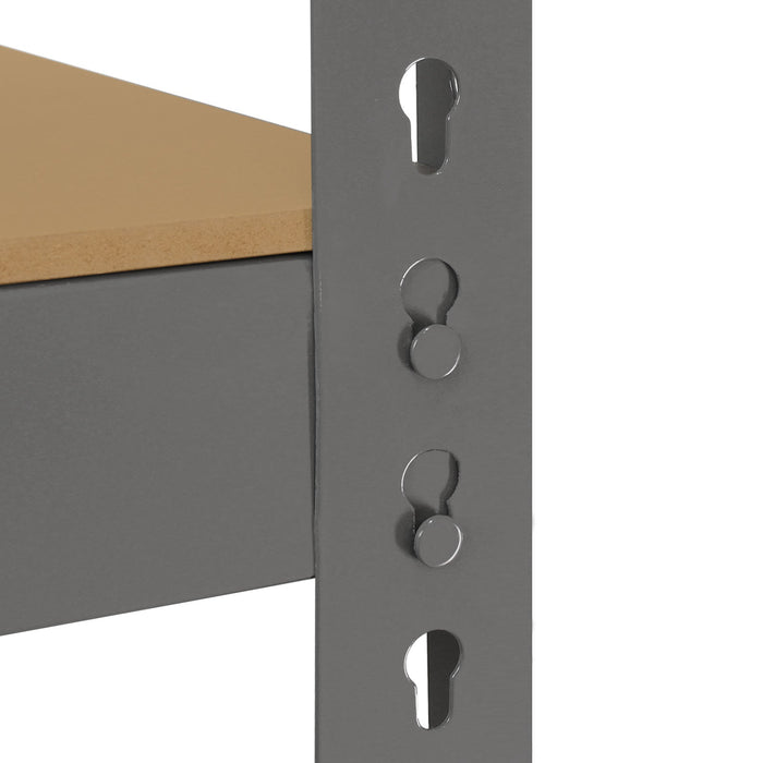 Scaffale in Acciaio Senza Bulloni Q-Rax Grigio Largo 160cm per Magazzino e Box