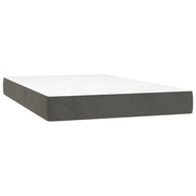 Materasso a Molle Insacchettate Rigidit¨¤ Media Grigio Scuro 120x200x20 cm in Velluto