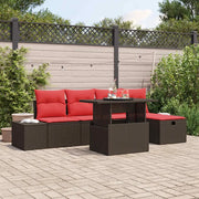 Set Divano da Giardino 6 pz Marrone polyrattan 3361203