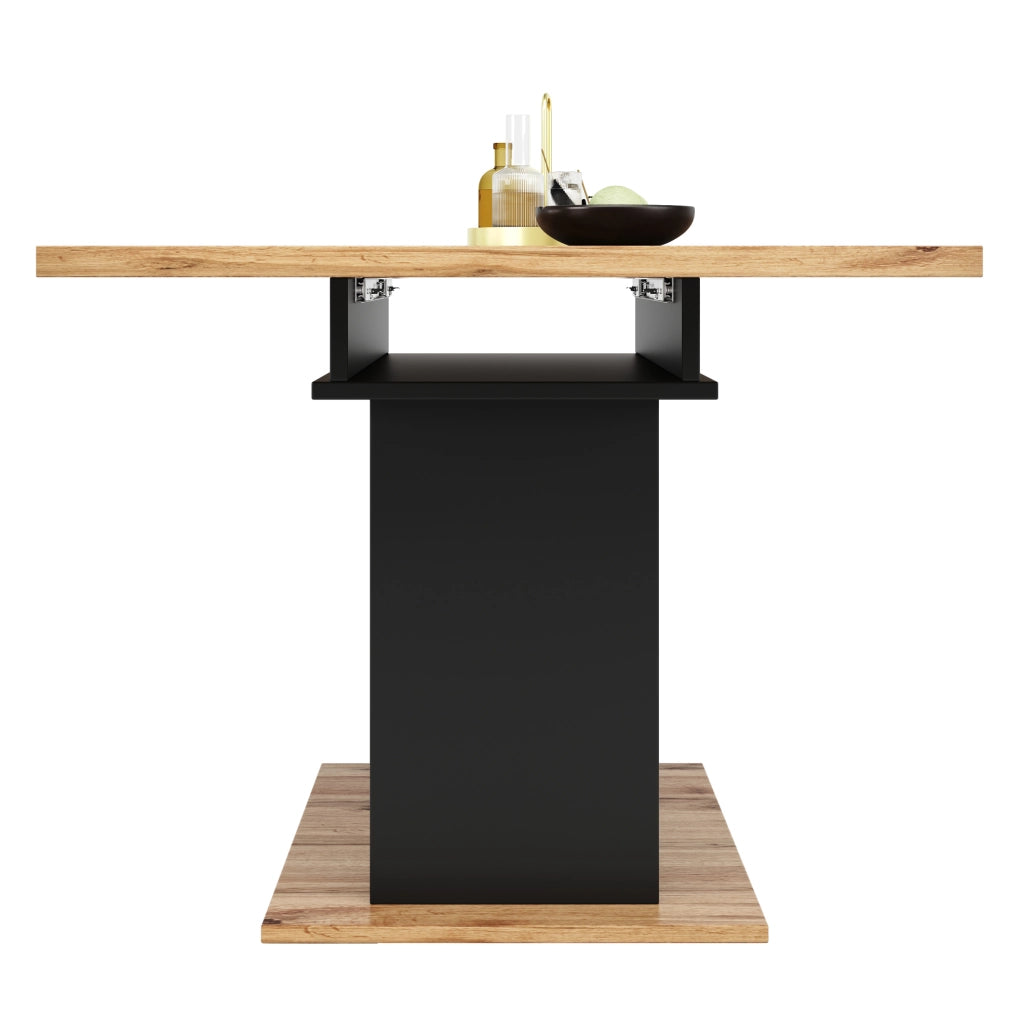 Tavolo da pranzo allungabile 110-140x70x76 cm; MDF nero