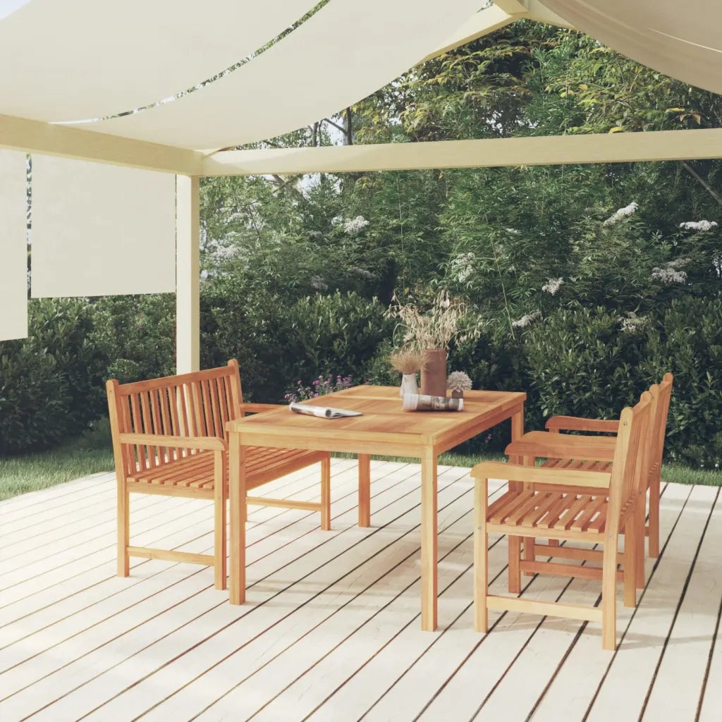 Set da Pranzo per Giardino 4 pz in Legno Massello di Teak cod mxl 41809