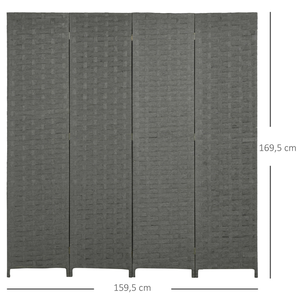 Paravent in legno 4 ante ¨C zephmum ¨C 159,5x169,5x1,6 cm