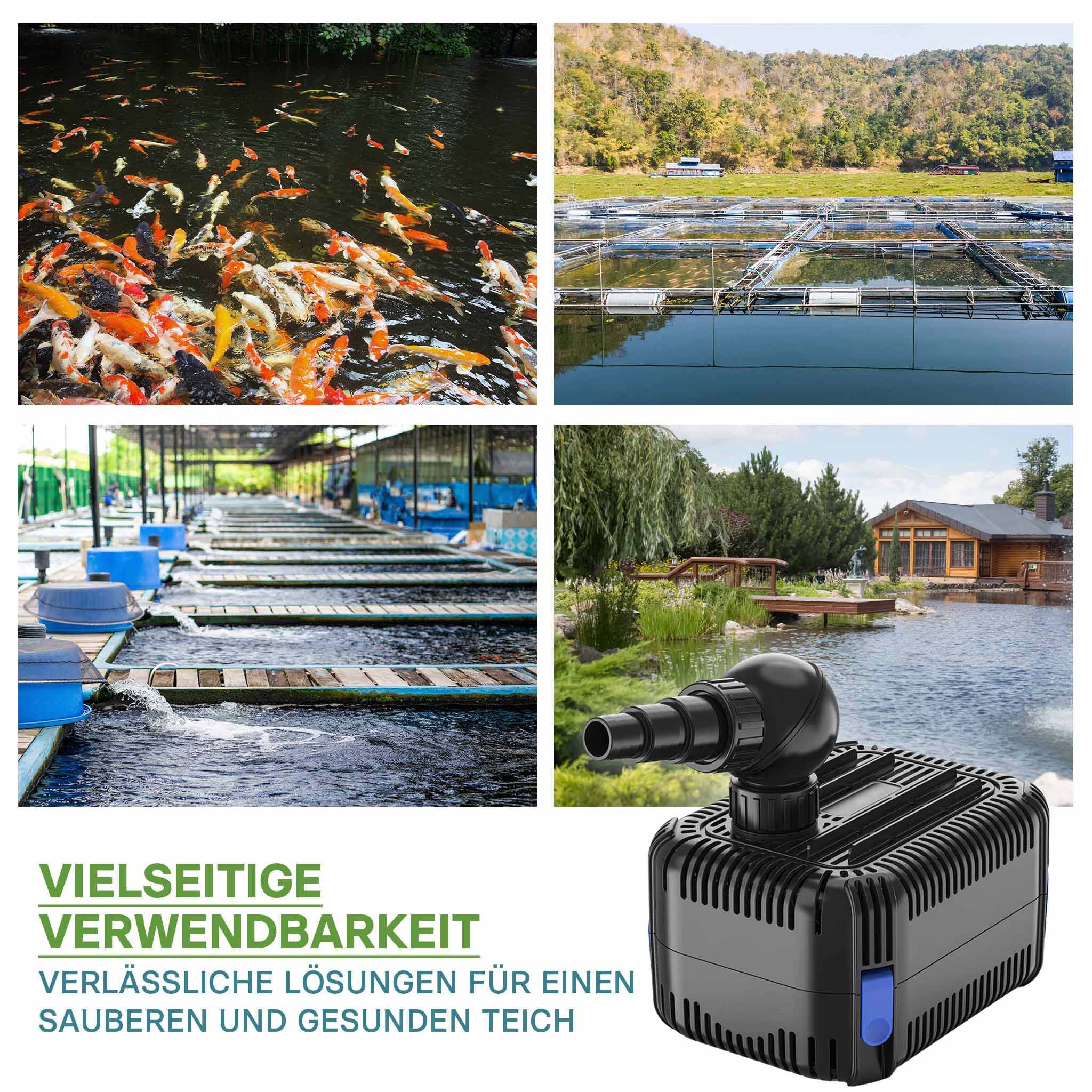 CDF-3800 24V DC Pompa laghetto 3600 l/h 20 W Protezione contro blocco e funzionamento a secco