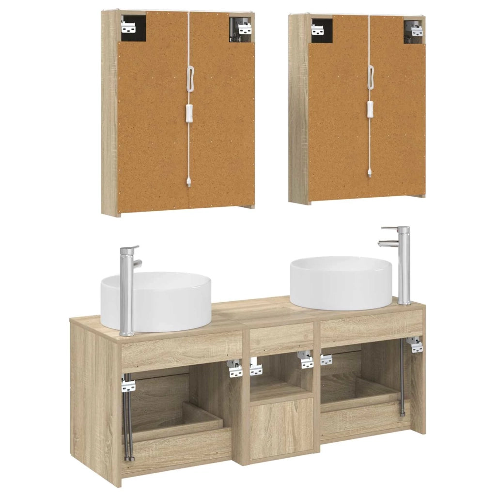 Set di mobili per il bagno 5 pcs Rovere Sonoma 3407089