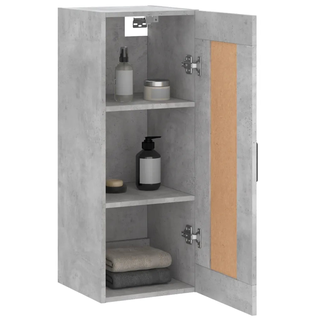Armadietto a Muro | Mobile a Parete Grigio Cemento 34,5x34x90 cm Legno Multistrato