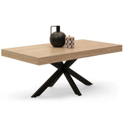 IDMarket - Tavolino rettangolare ALIX 110 cm con gambe in legno e ragno nero