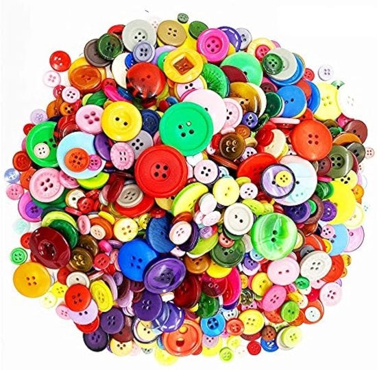 Punti in plastica 2000 pezzi - plastica/lacca - punti per cucire/scrapbooking - punti per bambini - duraturi/immersioni - mix di colori - materiali per fai da te