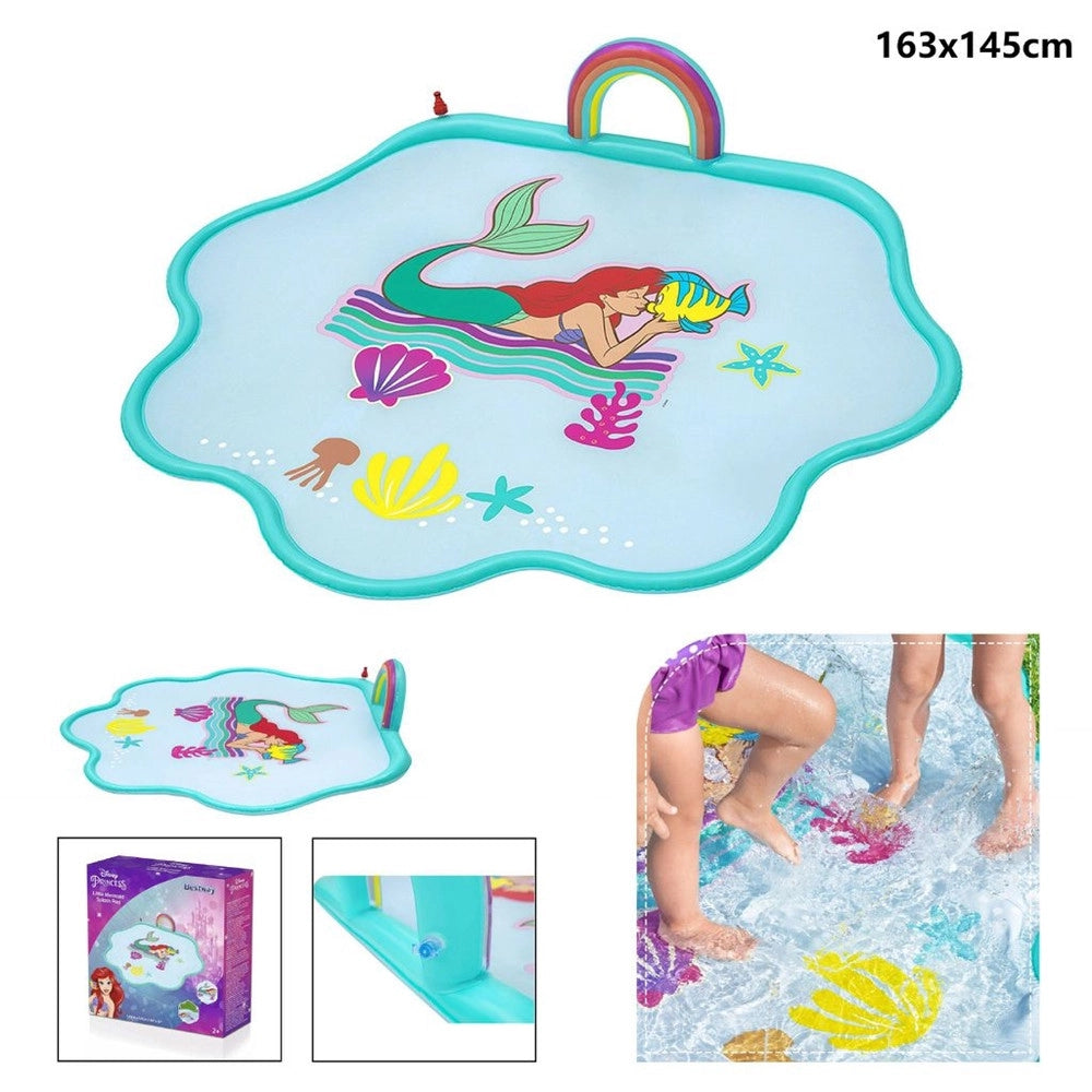 Trade Shop - Tappettino Spruzzi Acqua Sirenetta Splash Pad 163x145cm Per Bambini Estate 9101e -