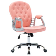 Sedia girevole da ufficio/sedia da studio/sedia da computer/sedia sgabello in similpelle rosa 02_0024056