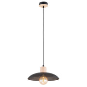 Lampada a sospensione scandinava KOBE nera legno E27 Emibig