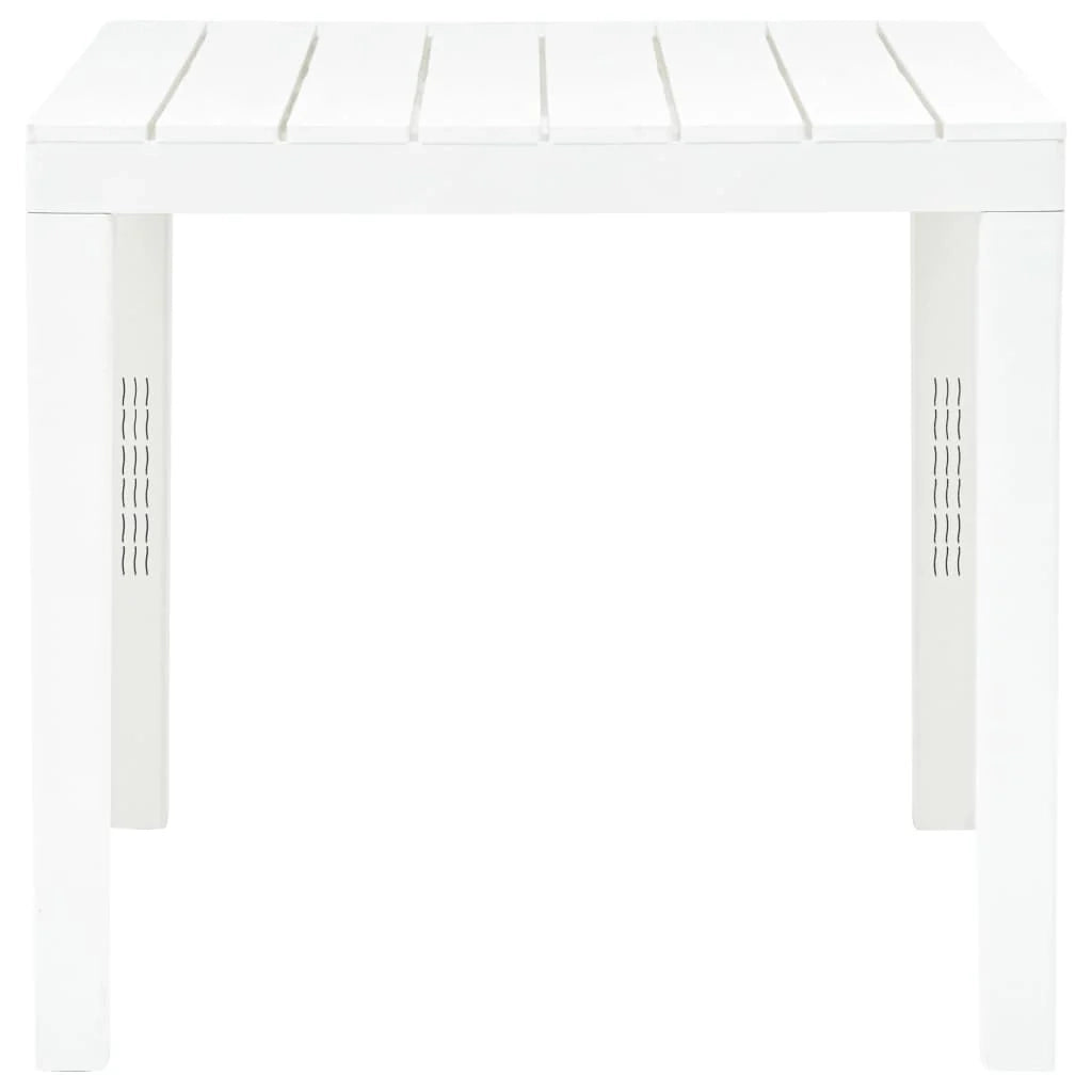Tavolo da giardino con 2 panche in plastica bianca 02_0018689