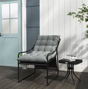 Poltrona lounge da giardino con cuscino da 10 cm; struttura in acciaio grigio