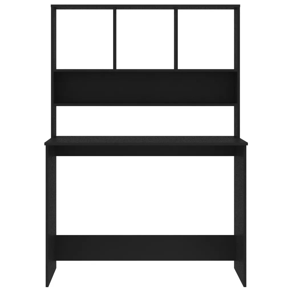 Scrivania con Mensole Nera 110x45x157 cm in Truciolato cod mxl 64364