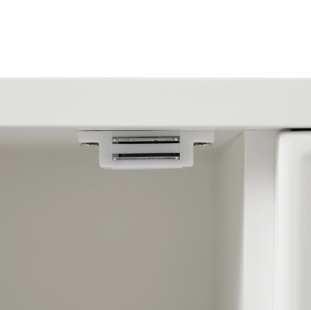 Credenza bianca 120 cm con 2 ante, 3 cassetti e ripiano regolabile