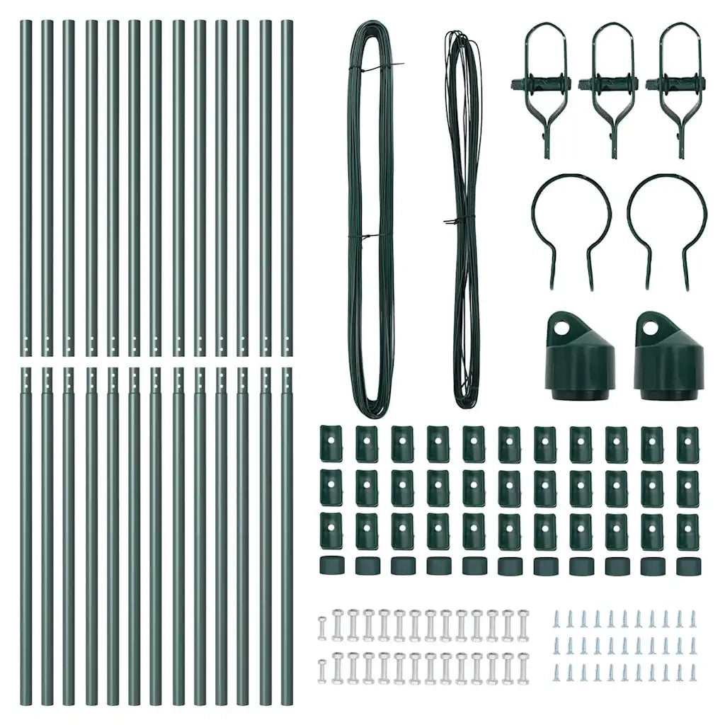 Palo della recinzione 13 pz Verde Acciaio CFW4289551